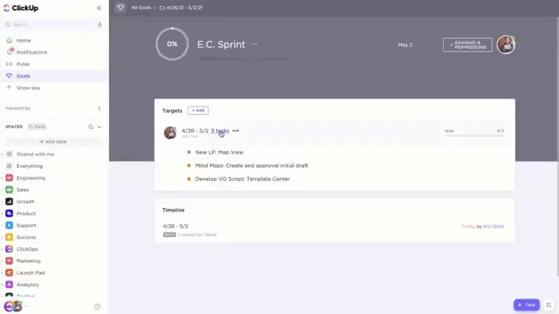 ClickUp-mål