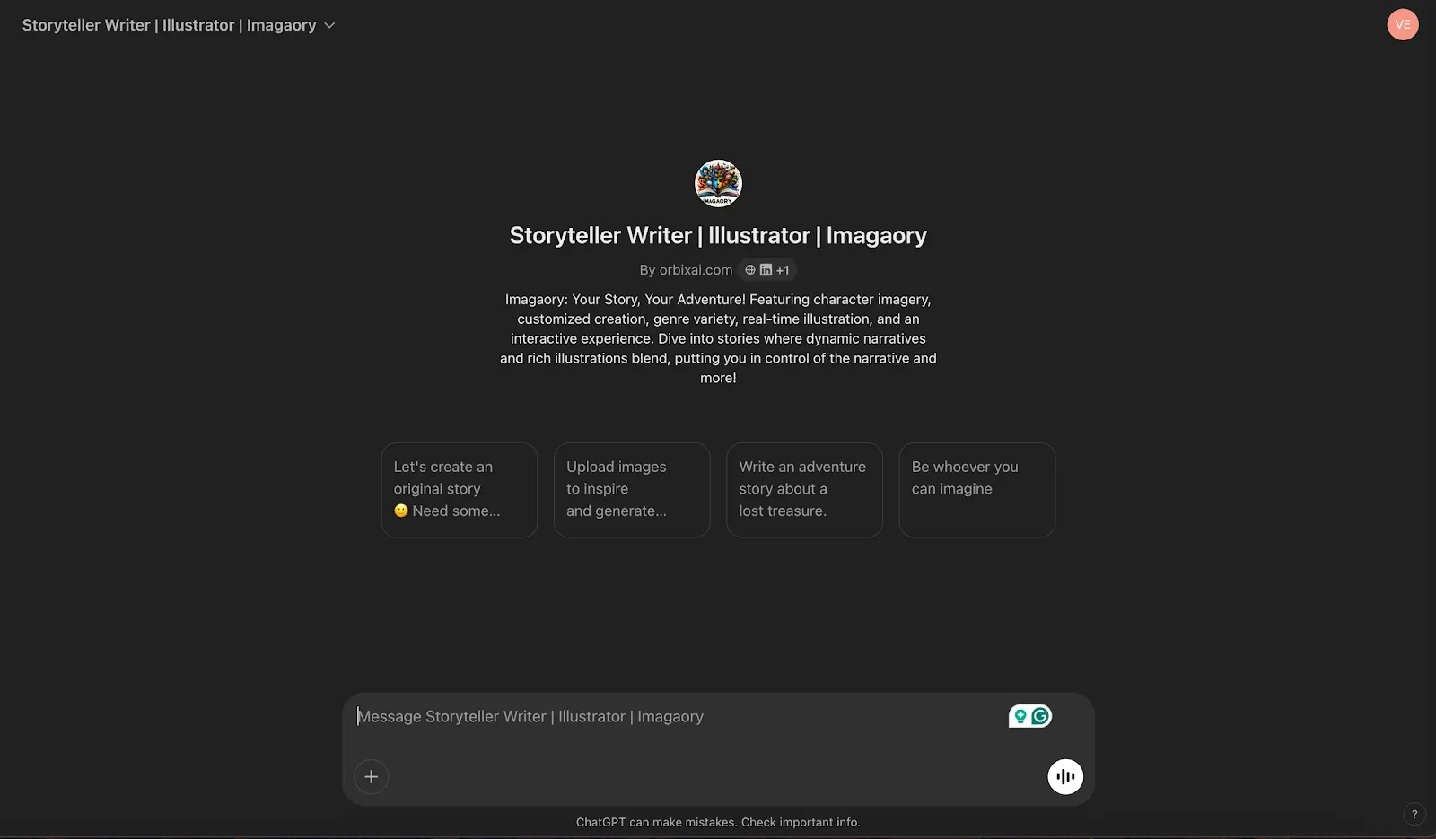 Най-добрите GPT за писане: Storyteller Writer: Най-добър за разработване на истории и генериране на идеи