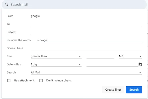 إنشاء عامل تصفية - أتمتة Gmail