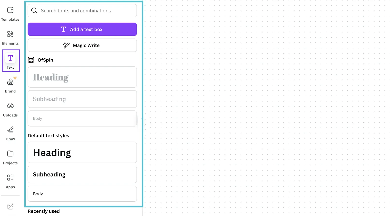 วิธีทำให้ข้อความโค้งใน Canva: เลือกประเภทหรือรูปแบบที่คุณต้องการ