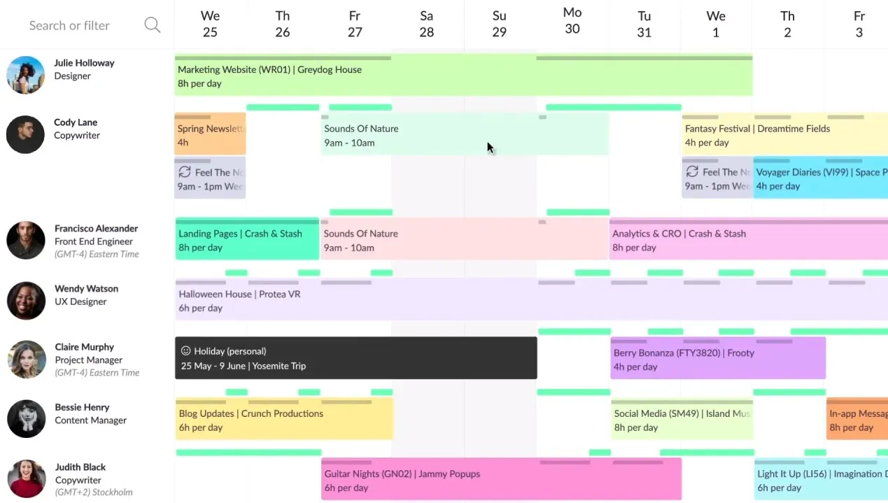 Resource Guru: برنامج إدارة الموارد بالذكاء الاصطناعي