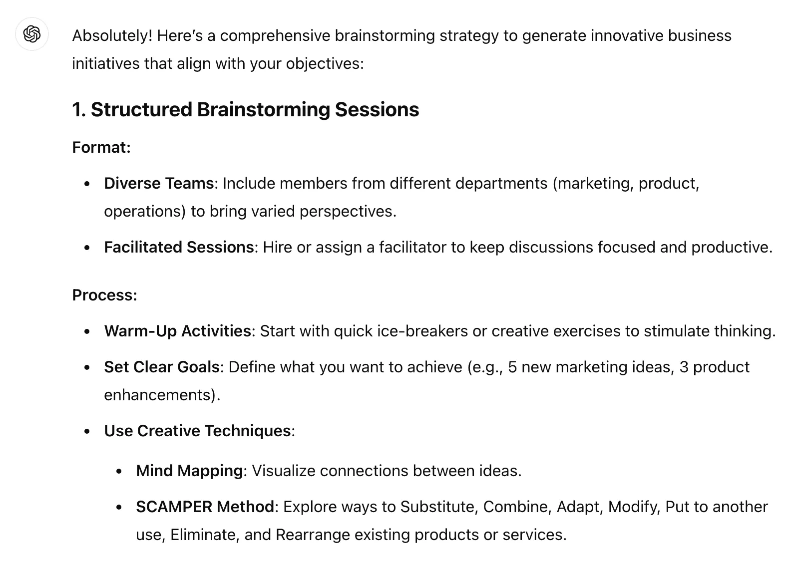 Assistant créatif pour le brainstorming Prompt