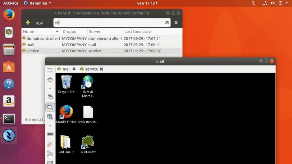 Các lựa chọn thay thế TeamViewer: ảnh chụp màn hình chế độ xem chia sẻ màn hình của Remmina