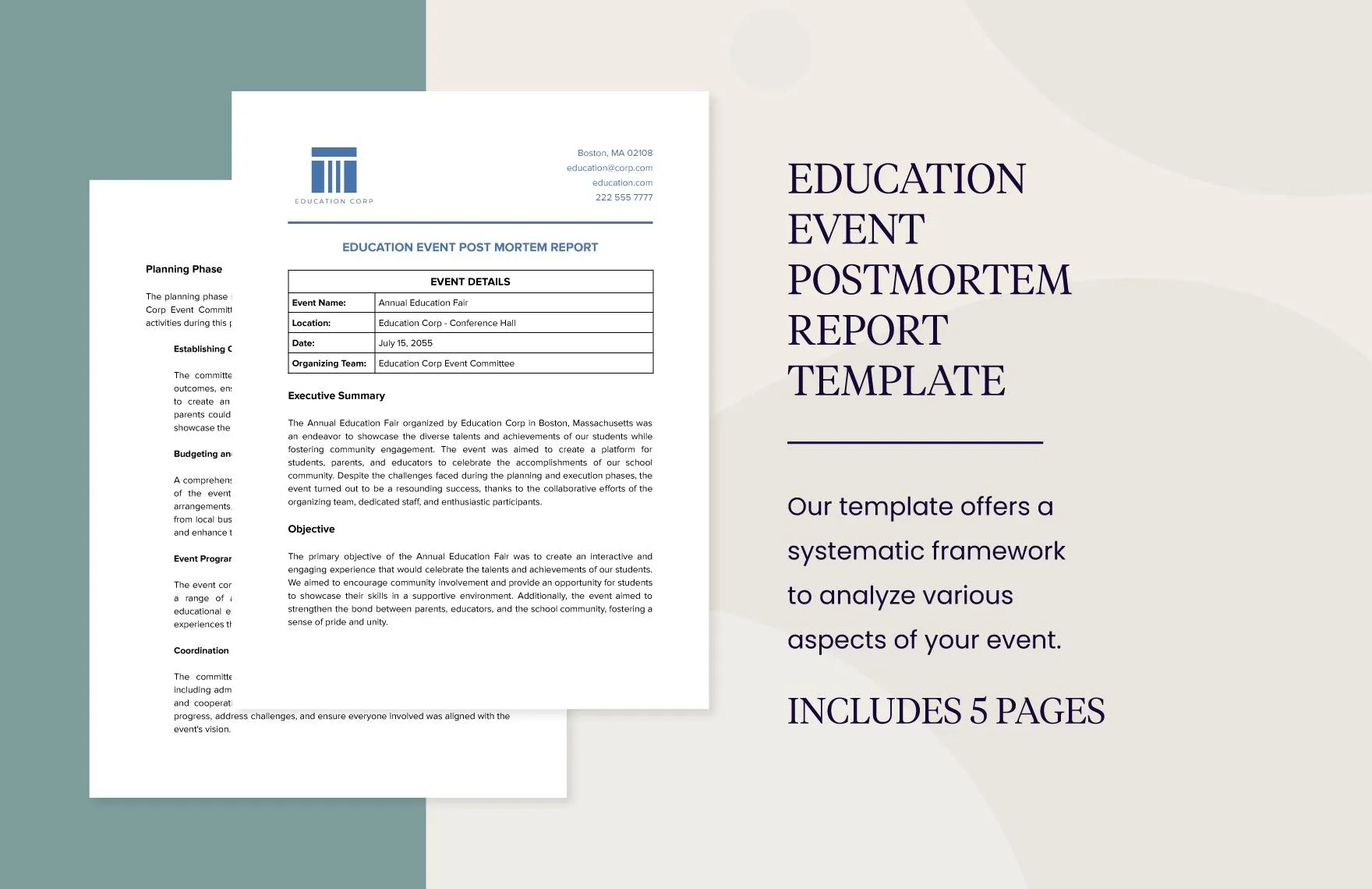 Modèle de rapport post-mortem d'évènement Microsoft Word par Template.net