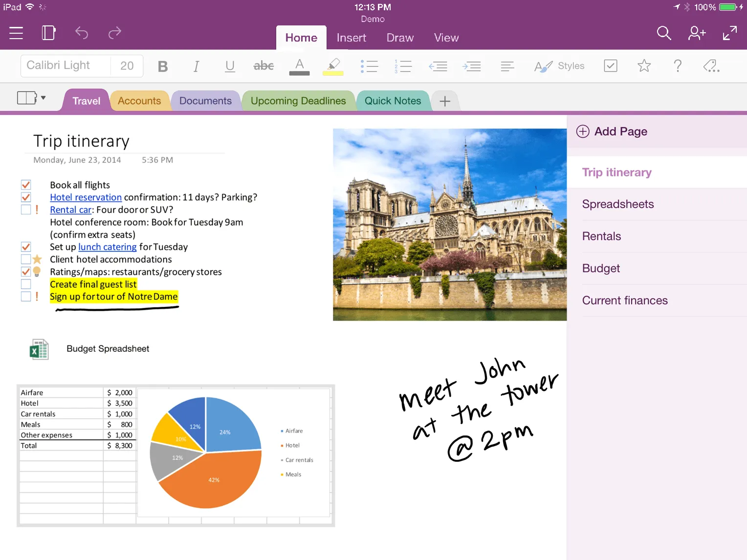 Psaní poznámek v MS OneNote