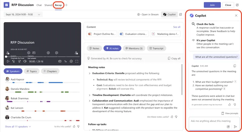 A Copilot használata a Microsoft Teams alkalmazásban