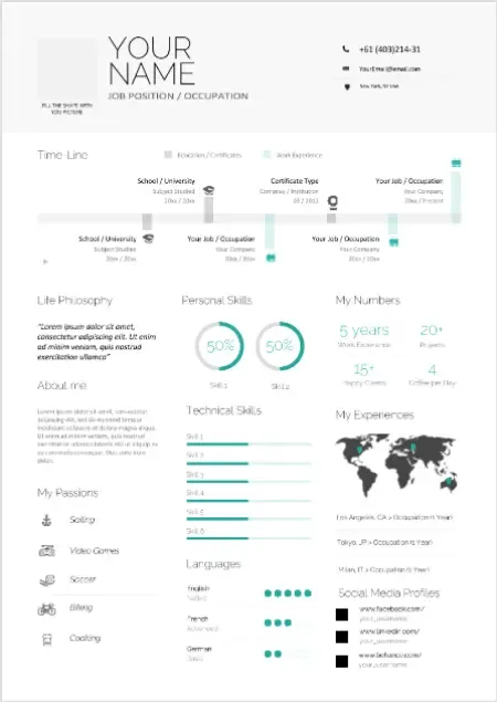 Mẫu sơ yếu lý lịch infographic
