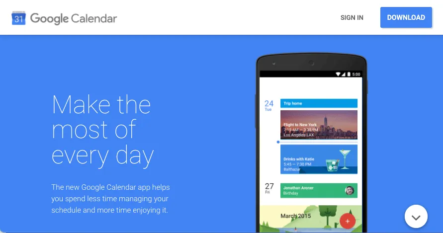 ứng dụng lịch google