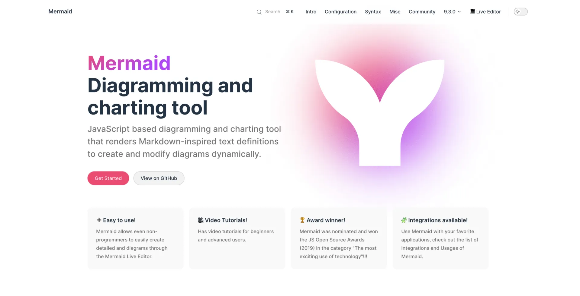 Mermaid JS-Homepage