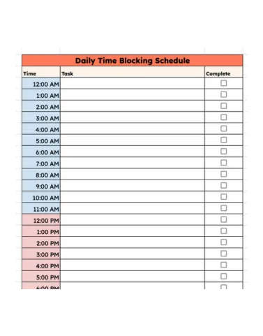 Mẫu phân chia thời gian trong Excel của HubSpot