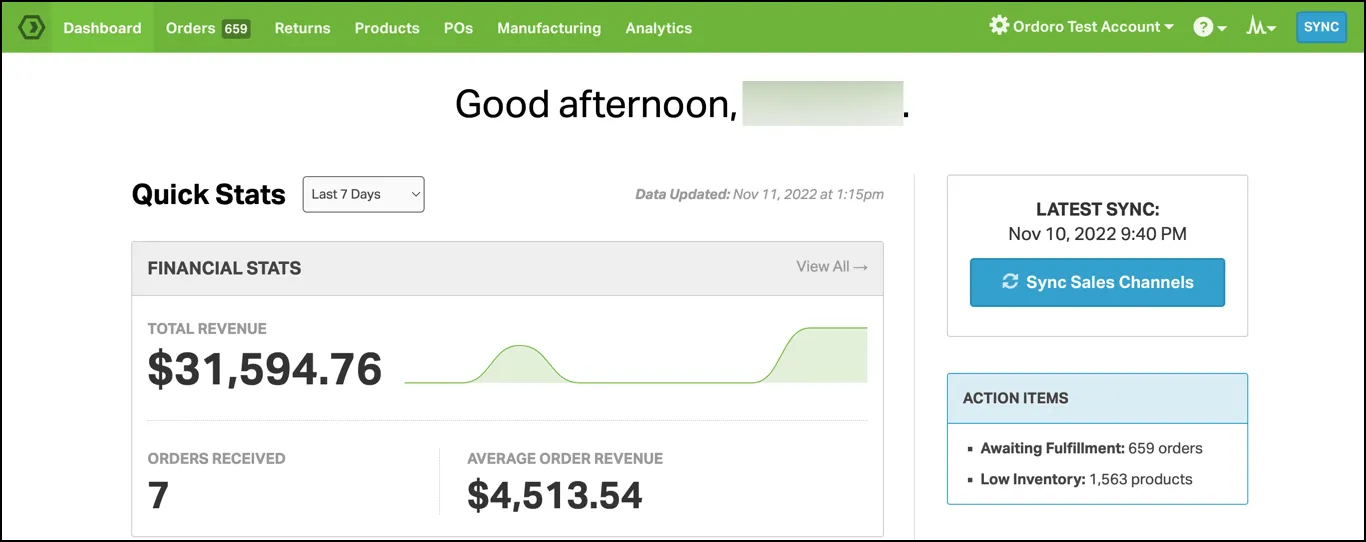 Ordoro-Dashboard