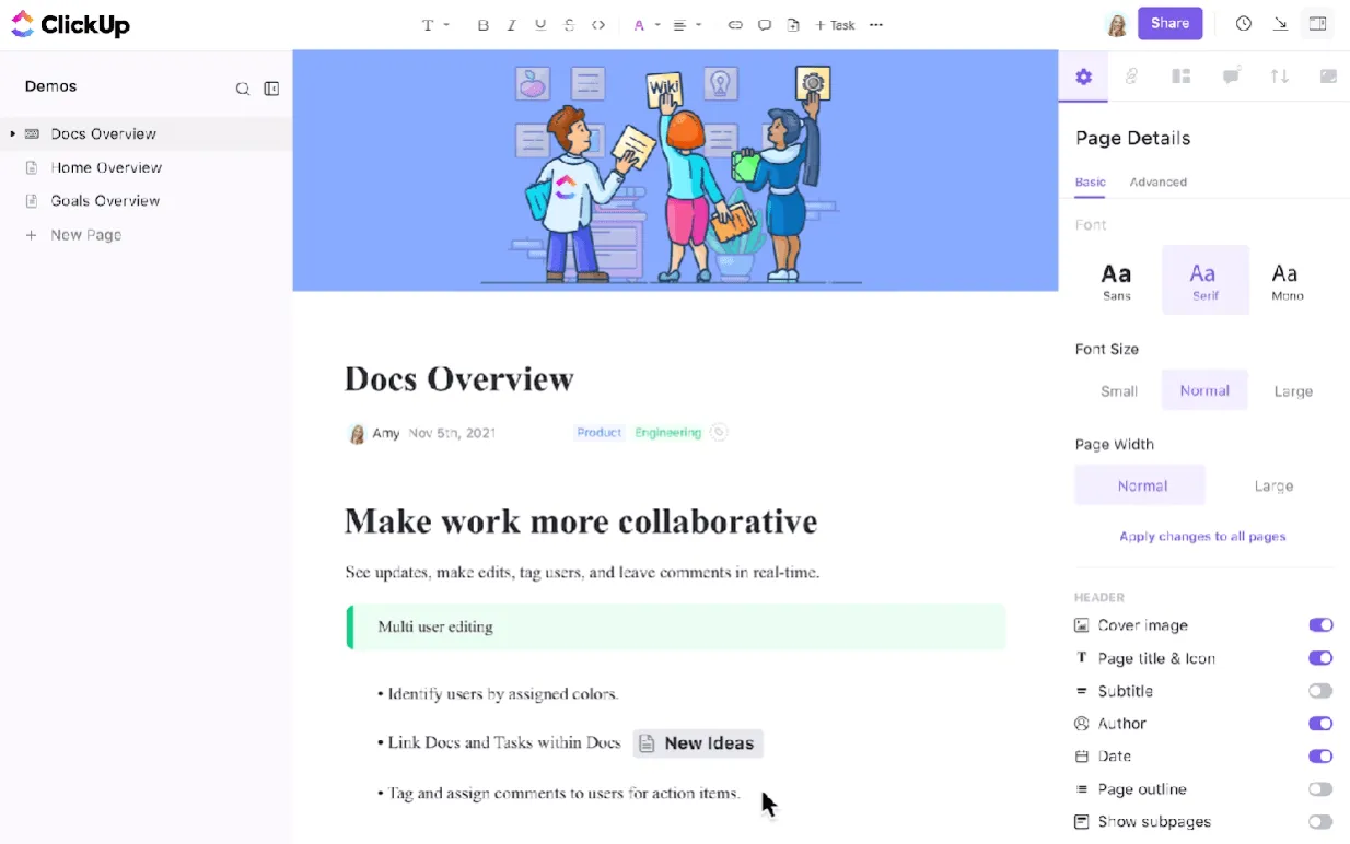 Dicas para currículos: use o ClickUp Docs para formatar seu currículo