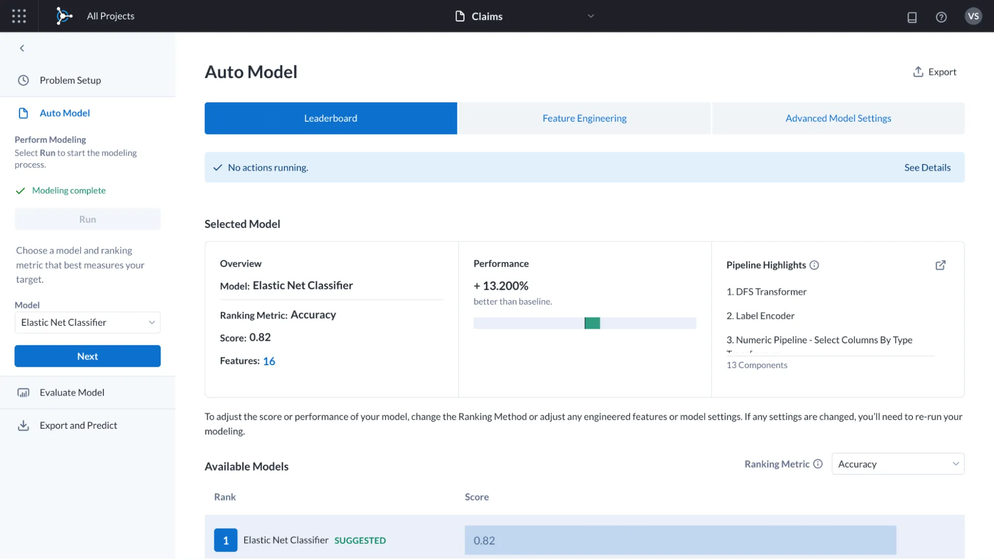 Processo di modellazione automatica Alteryx