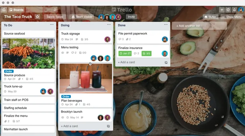 Trello สำหรับการจัดการงานด้วยภาพ