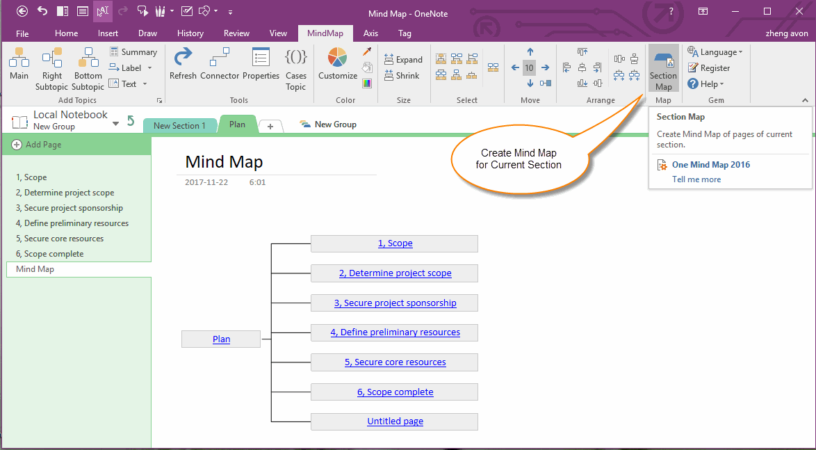 Como usar o OneNote para gerenciamento de projetos, visualizando informações do projeto com desenhos e mapas mentais