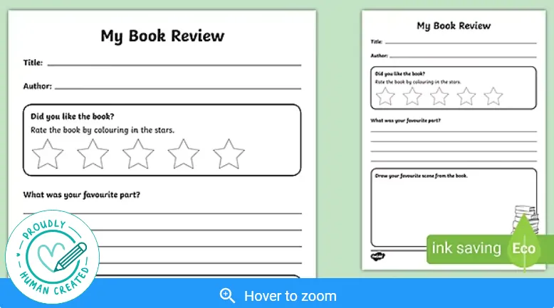 Modello di recensione di libri di Twinkl