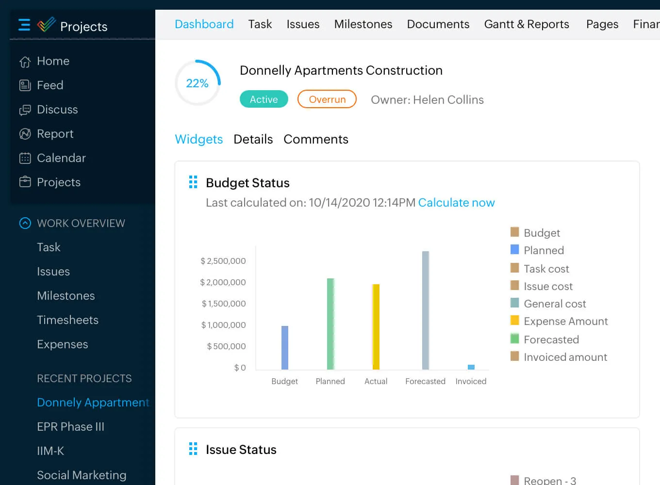 Zoho Projects-Dashboard