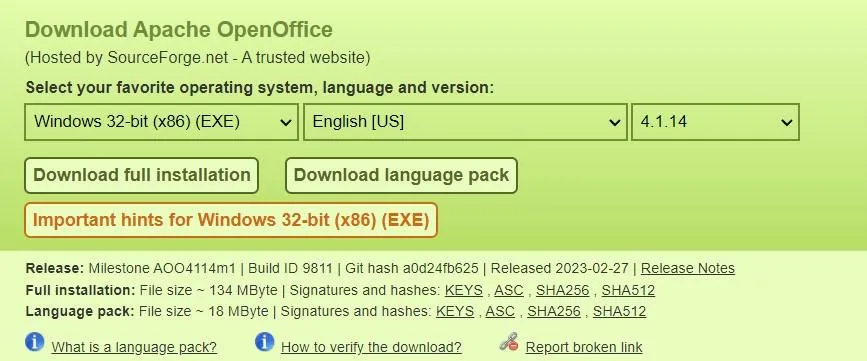 Logiciel de productivité Apache OpenOffice