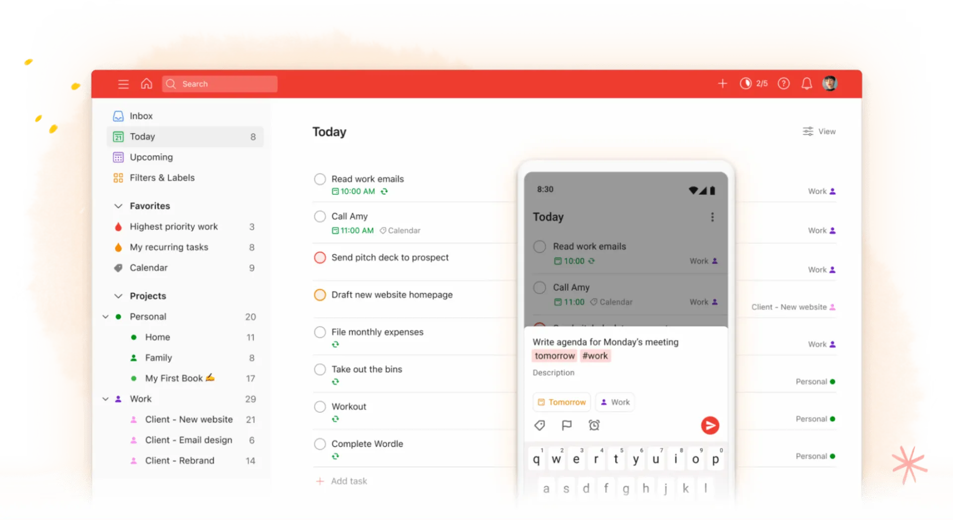 Hantera dina uppgifter och att-göra-listor med Todoist