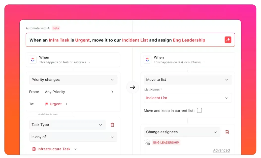 ใช้ ClickUp Automations เพื่อจัดการงานที่ยุ่งยาก : เครื่องมือ AI สำหรับผู้ที่มีความหลากหลายทางระบบประสาท