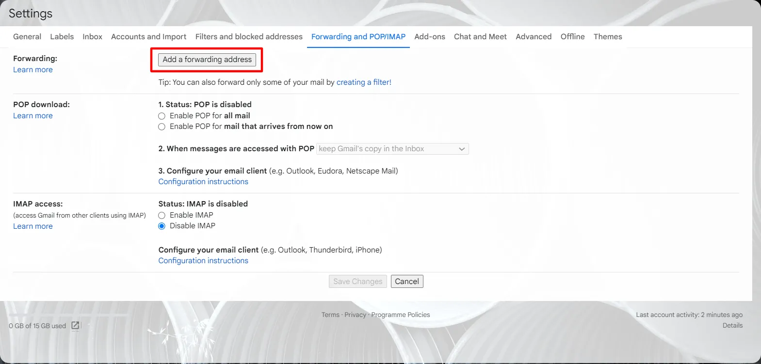 Aggiungi un indirizzo di inoltro in Gmail