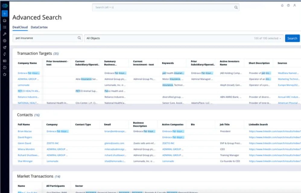 ระบบบริหารจัดการสินทรัพย์ CRM : DealCloud