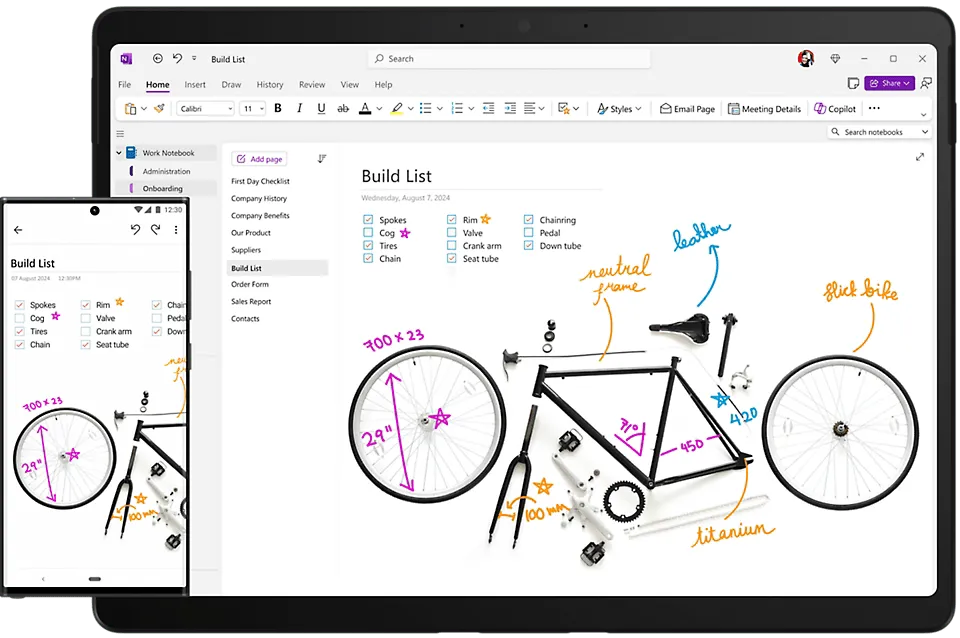Pořizování poznámek v mobilních a desktopových webových aplikacích Microsoft OneNote