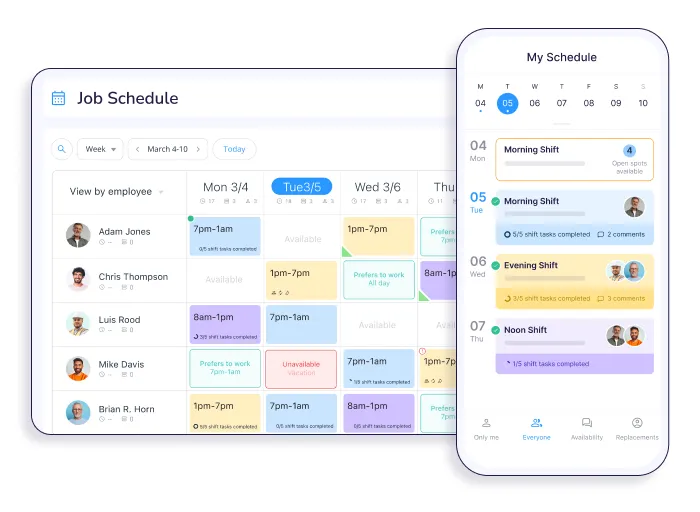 Software de agendamento com recurso de arrastar e soltar: Connecteam