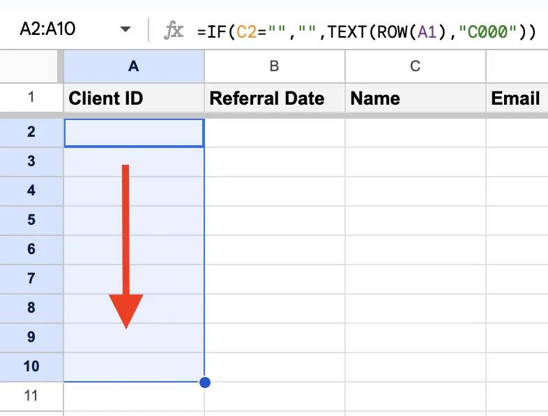 Faites glisser une formule vers le bas pour couvrir plusieurs lignes dans Google Sheets
Feuille de calcul CRM