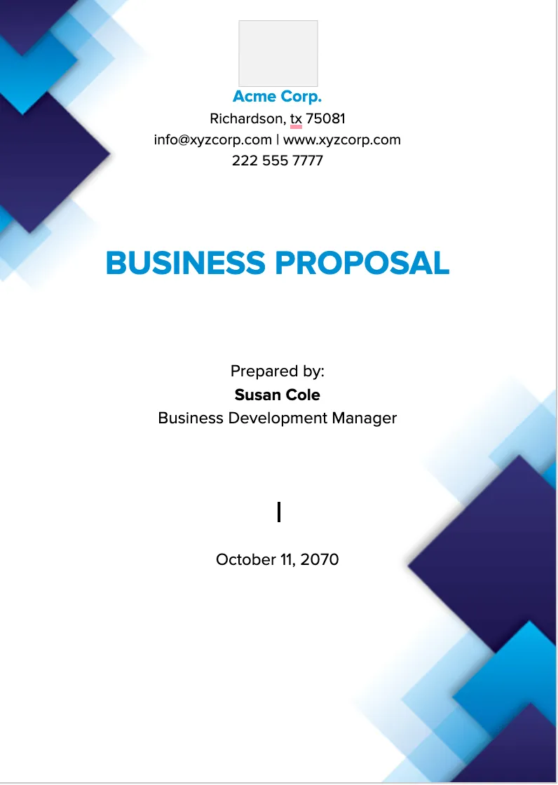 แม่แบบข้อเสนอทางธุรกิจ Word