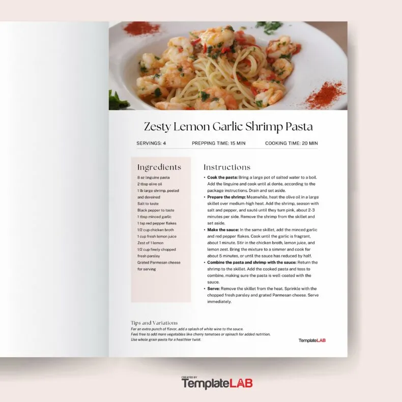 Rezeptbuch-Vorlage