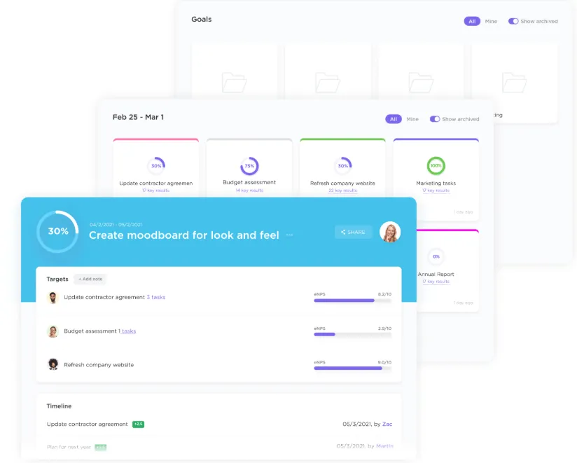 Lập bản đồ mục tiêu nghiên cứu trong tính năng Mục tiêu của ClickUp