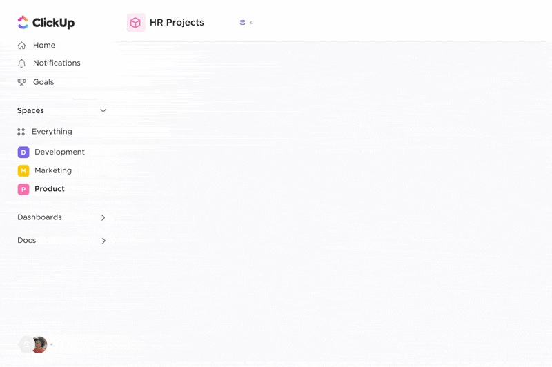 Usprawnij gromadzenie danych do automatyzacji, korzystając z ClickUp dla zespołów HR.