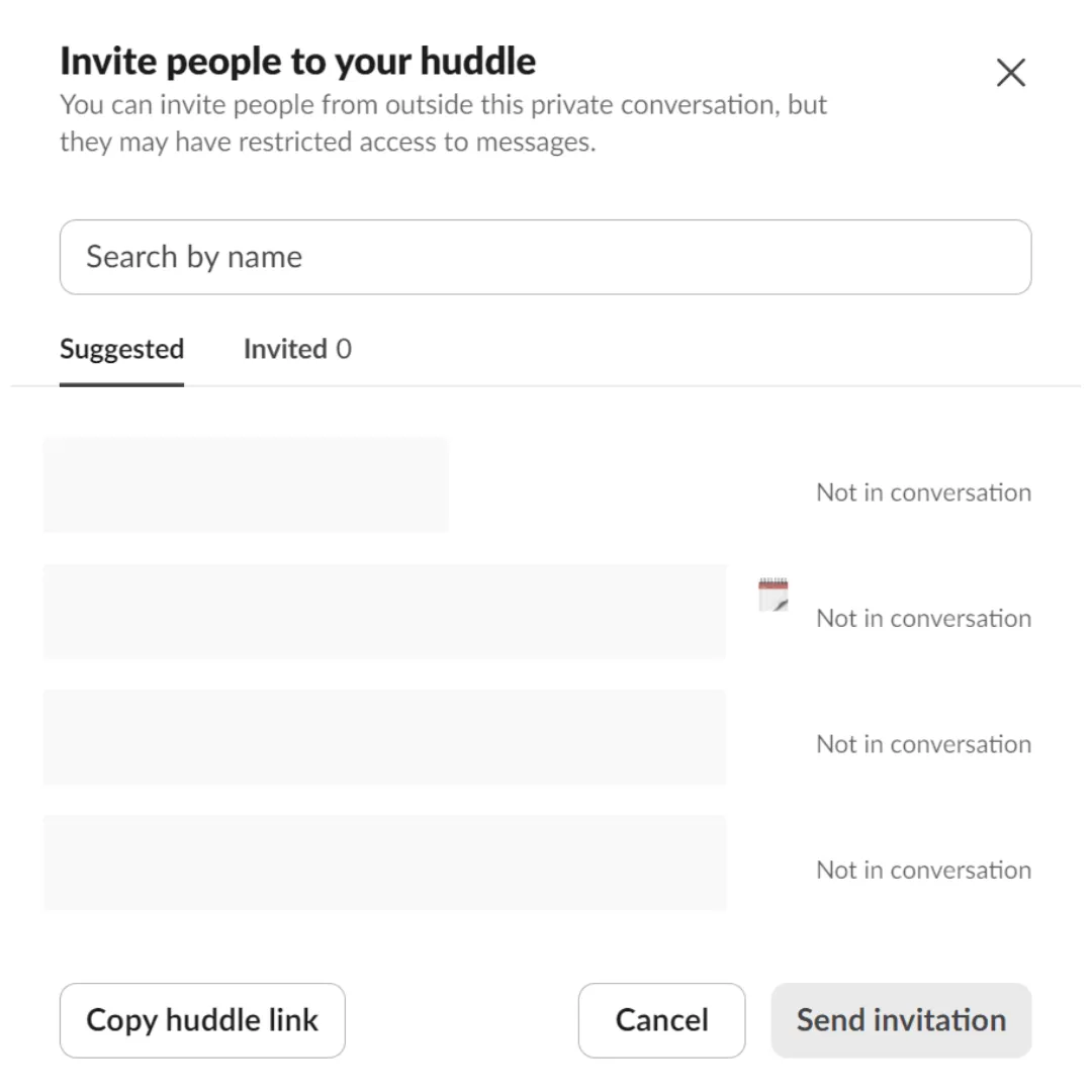 เชิญผู้ร่วมงานเข้าร่วมการประชุมกลุ่มใน Slack