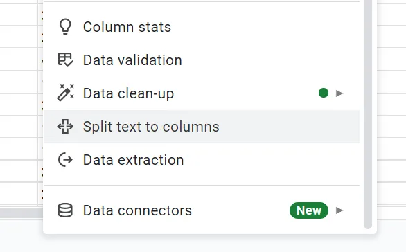 Automatizza la "suddivisione del testo in colonne": automazione dei Fogli Google