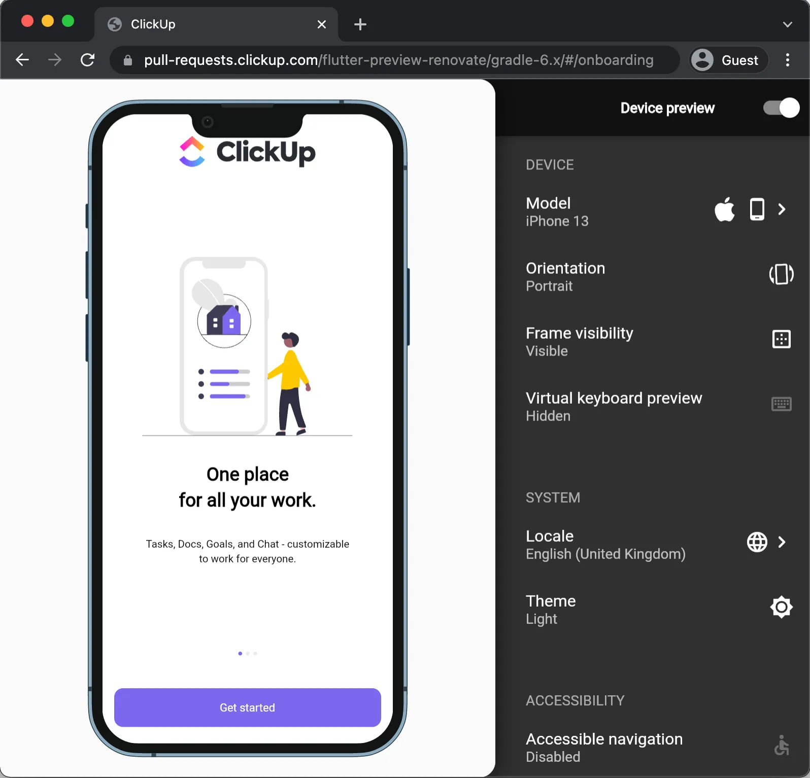 Xem trước trang web đầy đủ hàm trong Flutter