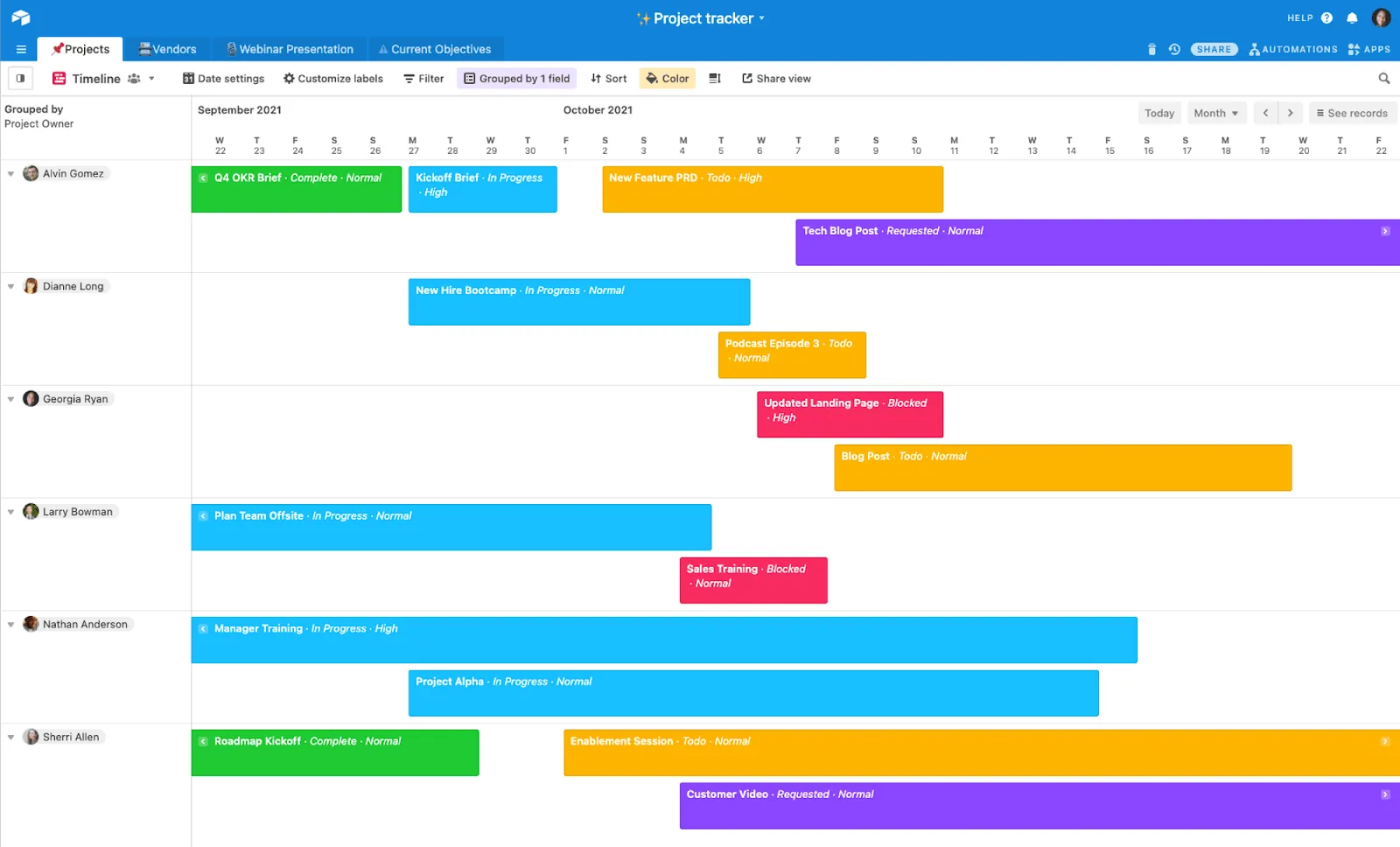 中小企業向けプロジェクト管理ソフトウェア：Airtable