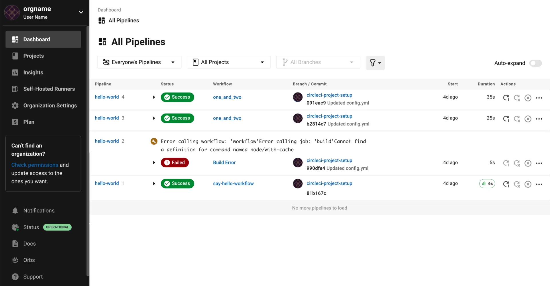 Aplicativo web CircleCI para implantação contínua