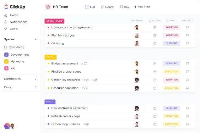 Nền tảng quản lý nhân sự tất cả trong một của ClickUp