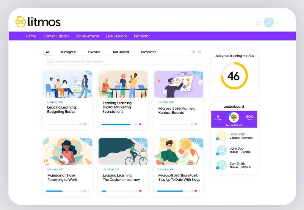 Software de gestão de funcionários: Litmos