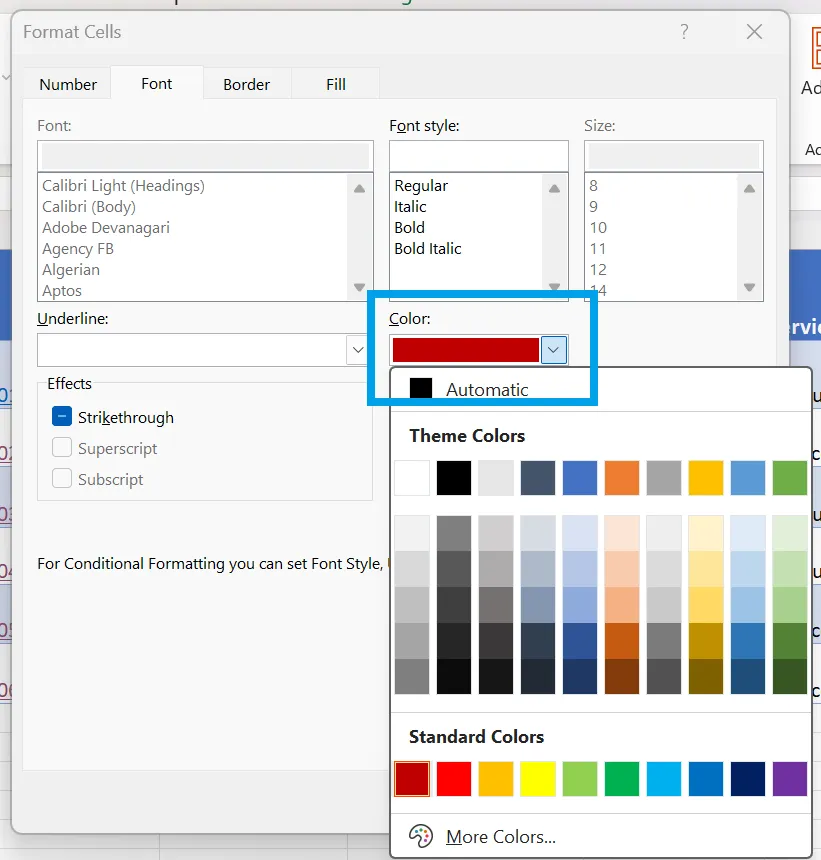 Bedingte Formatierung in Excel