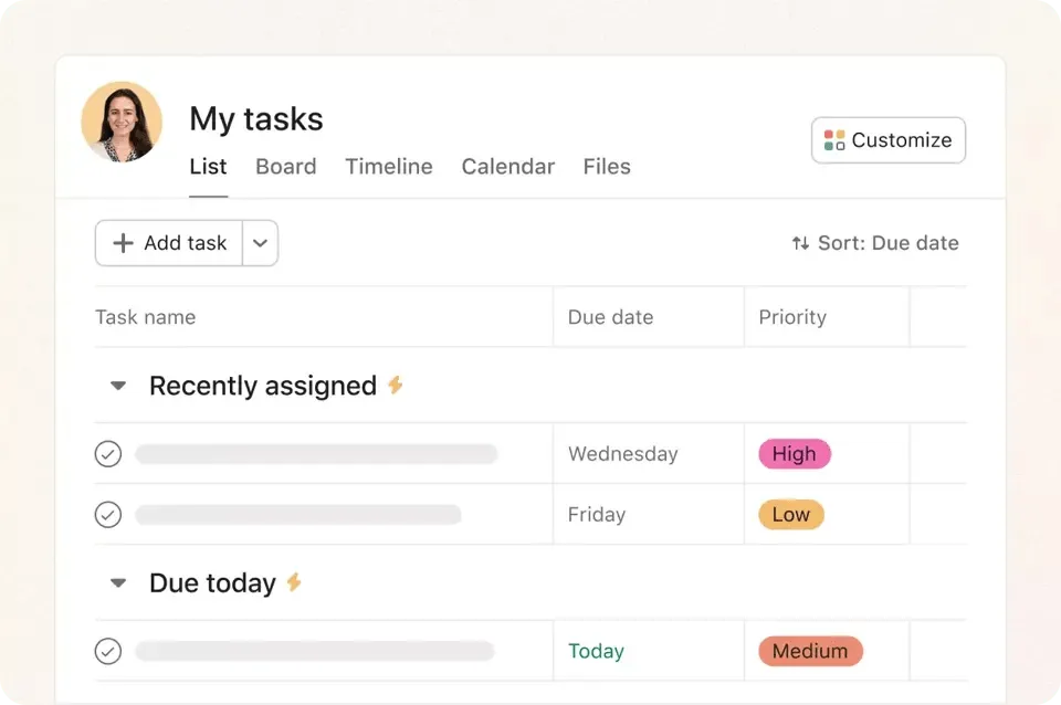Asana giúp bạn tạo quy trình làm việc được cá nhân hóa mà không cần mã hóa và tự động hóa các công việc thủ công một cách dễ dàng