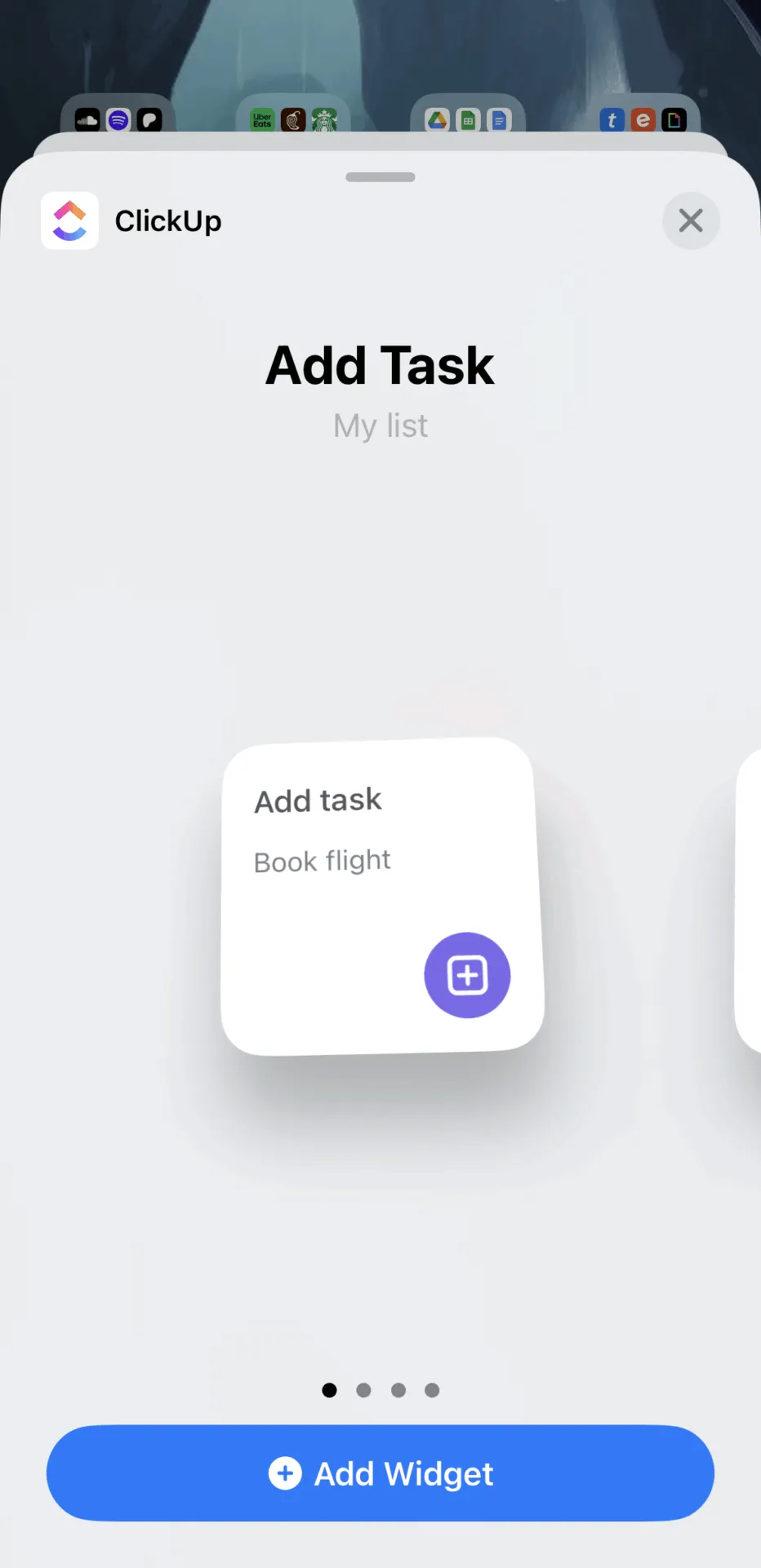 Añade widgets de ClickUp a la pantalla de inicio de tu teléfono