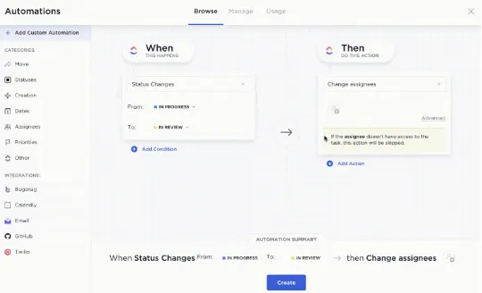Cómo utilizar la IA para el marketing: automatización de ClickUp
