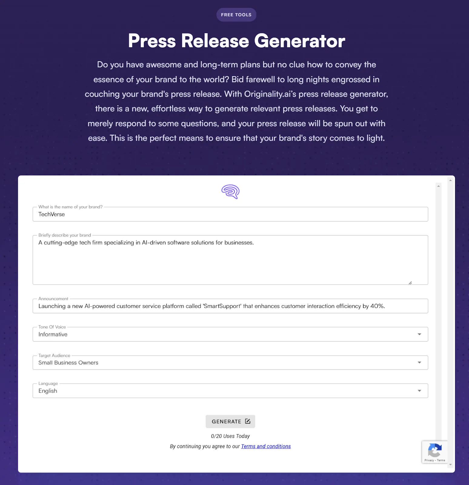 Originality.ai: AI-generator voor persberichten