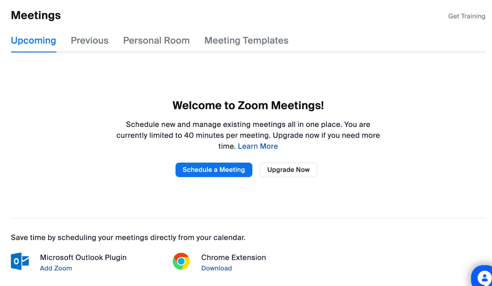 Programar una reunión utilizando el sitio web de Zoom.