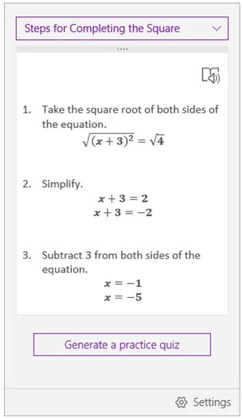 Esempio di calcolatrice OneNote