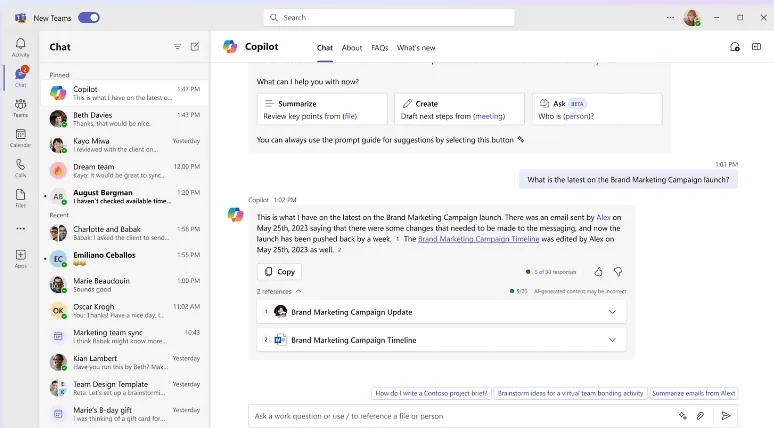Painel do Microsoft Teams
