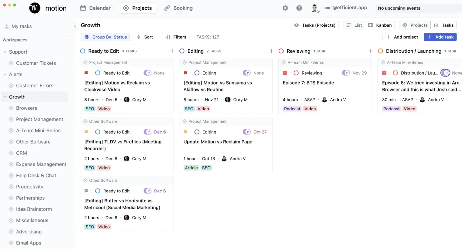 Motion vs Todoist: gestión de proyectos