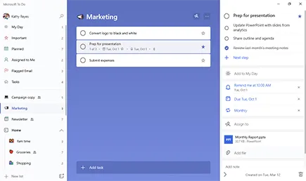 Aplicación minimalista de listas de tareas pendientes: Microsoft To Do